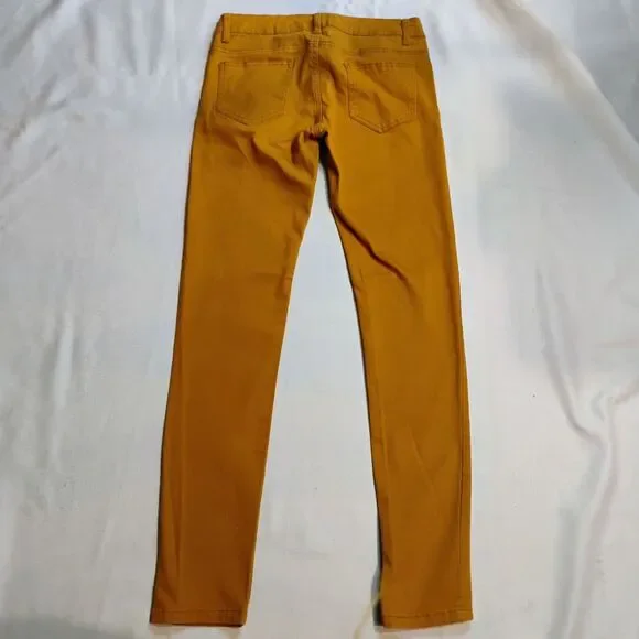 Emperial Women’s Size 7 Mustard Yellow Skinny Stretch Low Rise Jeans Embellished - Picture 13 of 15